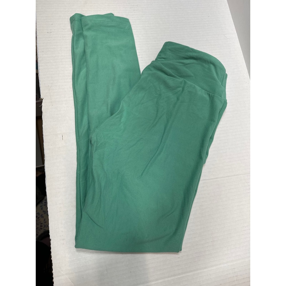 LuLaRoe OS Leggings One Size Solid Green‎ Skinny Leg High Rise Gym Training Yoga